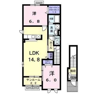 ラヴィベールⅠ【2階】の間取り