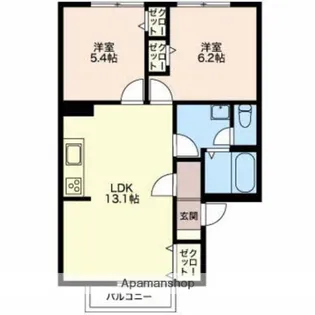 レジデンス青樹A【2階】の間取り