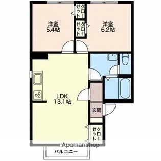 レジデンス青樹A【1階】の間取り