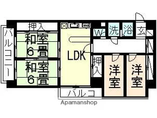グラン・ドムール広瀬【6階】の間取り