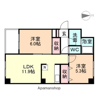 ベルトピア富山Ⅰ【203号室】の間取り