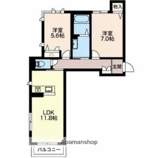 コンフォルト西公文名【1階】の間取り