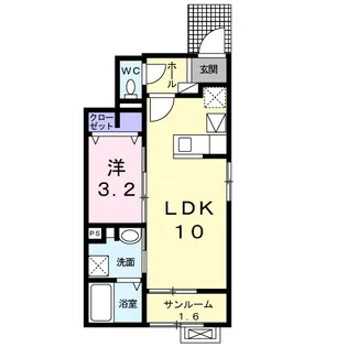 エトワール八尾Ⅴ【1階】の間取り