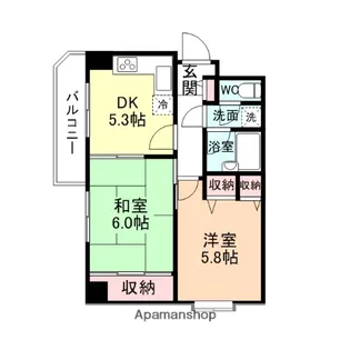 ダイアパレス城北【612号室】の間取り