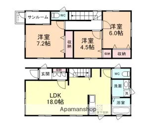 富山県富山市新庄町【一戸建】の間取り