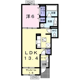 フローラシオン森【1階】の間取り