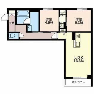 エクラシエ梅沢【1階】の間取り