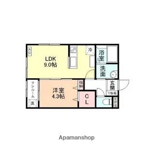 グランスイート赤江【1階】の間取り