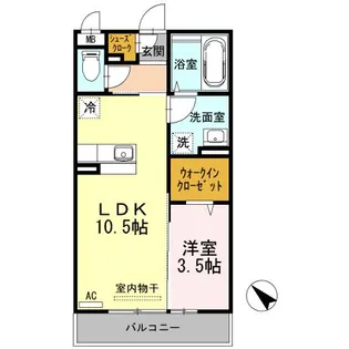 DーROOM五福【2階】の間取り