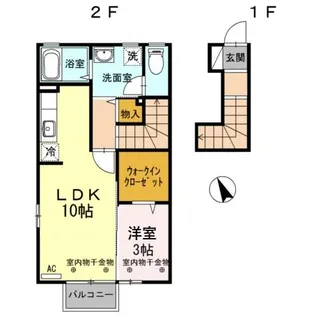 DーROOMフレンド【2階】の間取り