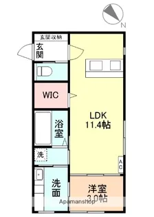 ONE−LEAF CLOVER【105号室】の間取り
