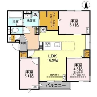 LE・BOIS(ル・ボワ)【3階】の間取り