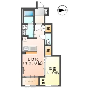 富山市北代アパート【103号室】の間取り