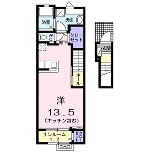 ヴィラージュ・ツボノⅢ【2階】の間取り