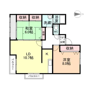ニューハイツ綾【405号室】の間取り