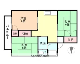 上野コーポ【1階】の間取り