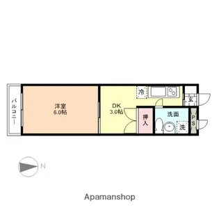 サンヒルズ五福【211号室】の間取り