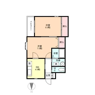 コーポバイオリン【2階】の間取り