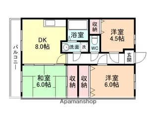 パークリージェント堀川【405号室】の間取り