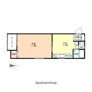 富山県富山市婦中町分田【アパート】の間取り