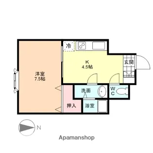 ココモ新谷【103号室】の間取り