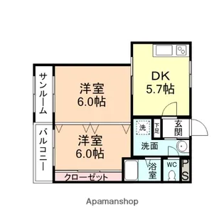 秀メゾン A棟【2階】の間取り