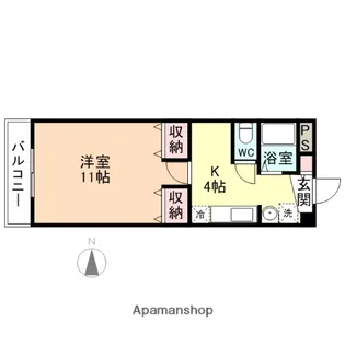クロスシャローズTOA【3階】の間取り