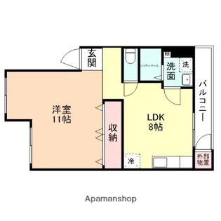 館出マンション【2-D号室】の間取り
