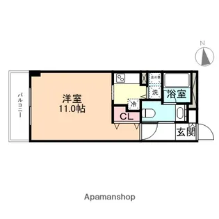 ファースト・レーベン新富町【802号室】の間取り