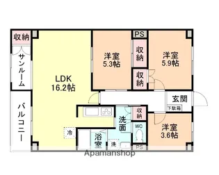 AGROST TOWER富山駅前【10階】の間取り