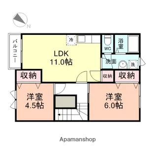 富山県富山市堀【アパート】の間取り