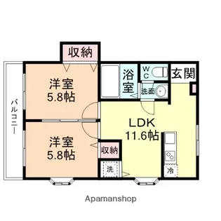 コンチネンタル安野屋【2階】の間取り