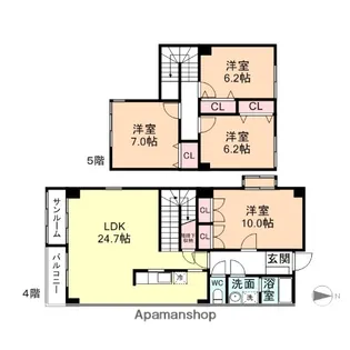 4LDKの間取り画像