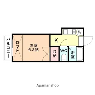 ロイヤルハイツ五福【206号室】の間取り