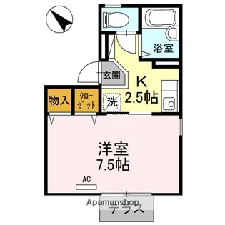 セジュール山室【101号室】の間取り