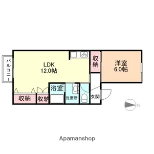セジュール大町【105号室】の間取り
