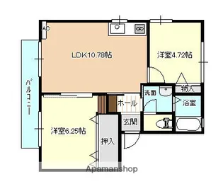 シャトレー根塚 A棟【106号室】の間取り