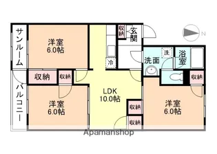 グレイスハイム岡田【206号室】の間取り
