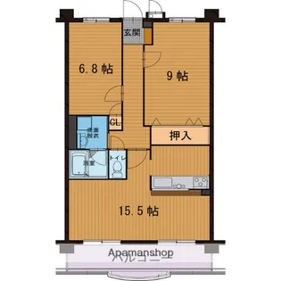 富山県富山市才覚寺【マンション】の間取り
