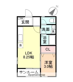 富山県富山市婦中町砂子田【アパート】の間取り