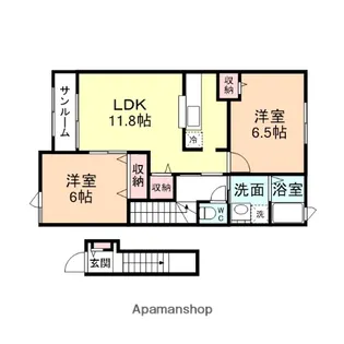 ベルローズ B棟【2階】の間取り