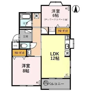 ボンヌール・オカダ【3階】の間取り