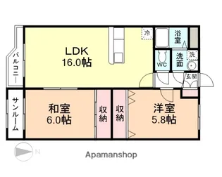 ユーシンセガワ【4階】の間取り