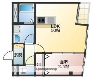 1LDKの間取り画像