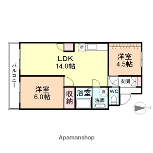 カントリーホーム粟島【4階】の間取り