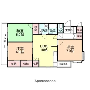 富山県富山市婦中町笹倉【マンション】の間取り