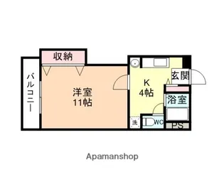 クロスシャローズTOA【2階】の間取り