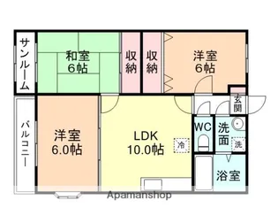 ル・アンジュ萩原【1階】の間取り