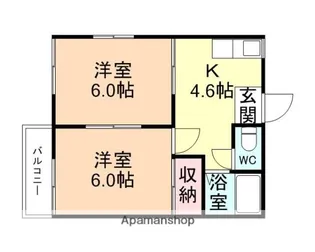 サンハイツ呉羽【2階】の間取り
