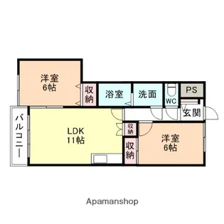ハイツ千代田町【2階】の間取り